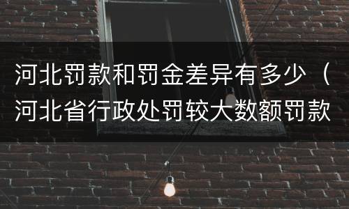 河北罚款和罚金差异有多少（河北省行政处罚较大数额罚款标准）