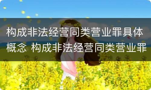 构成非法经营同类营业罪具体概念 构成非法经营同类营业罪具体概念界定