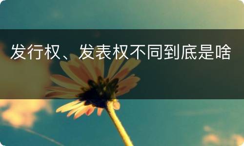 发行权、发表权不同到底是啥