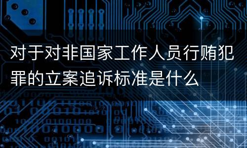 对于对非国家工作人员行贿犯罪的立案追诉标准是什么