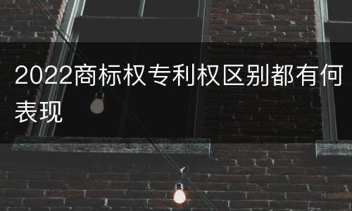 2022商标权专利权区别都有何表现