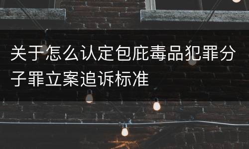 关于怎么认定包庇毒品犯罪分子罪立案追诉标准