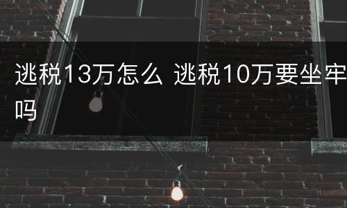 逃税13万怎么 逃税10万要坐牢吗