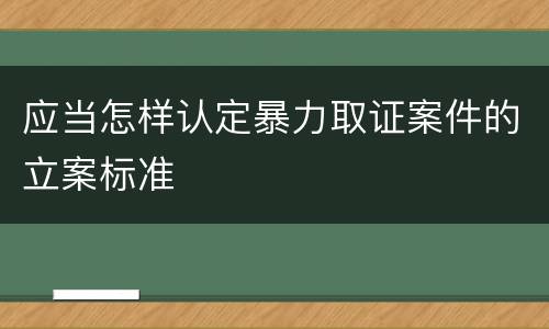应当怎样认定暴力取证案件的立案标准