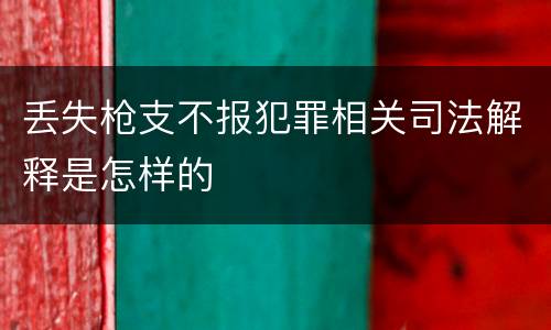 丢失枪支不报犯罪相关司法解释是怎样的