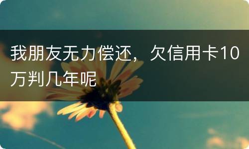 我朋友无力偿还，欠信用卡10万判几年呢