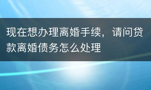 现在想办理离婚手续，请问贷款离婚债务怎么处理