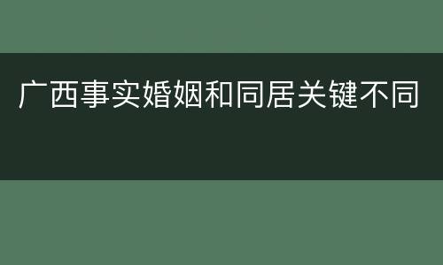 广西事实婚姻和同居关键不同