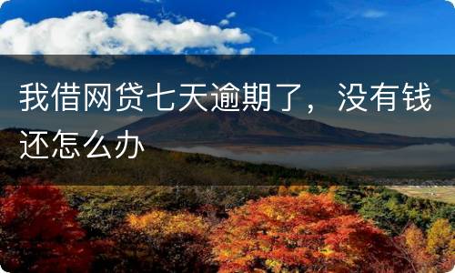 我借网贷七天逾期了，没有钱还怎么办