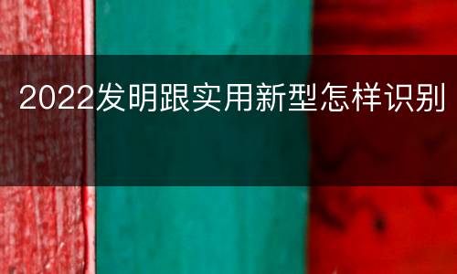 2022发明跟实用新型怎样识别