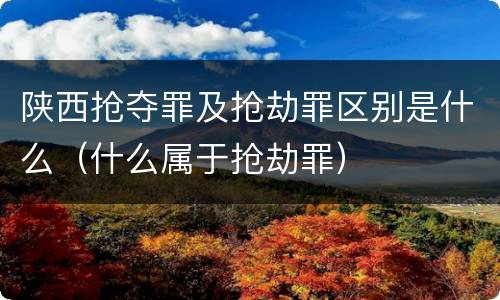 陕西抢夺罪及抢劫罪区别是什么（什么属于抢劫罪）