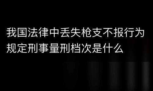 我国法律中丢失枪支不报行为规定刑事量刑档次是什么