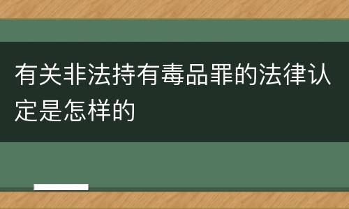 有关非法持有毒品罪的法律认定是怎样的