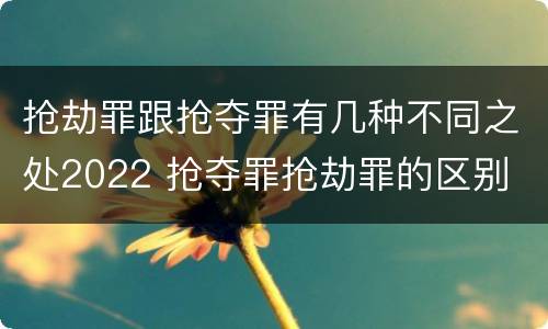 抢劫罪跟抢夺罪有几种不同之处2022 抢夺罪抢劫罪的区别