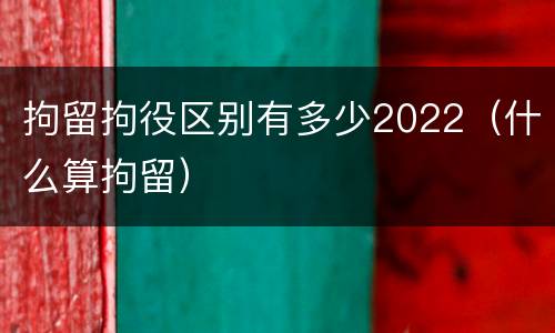 拘留拘役区别有多少2022（什么算拘留）