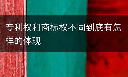 专利权和商标权不同到底有怎样的体现