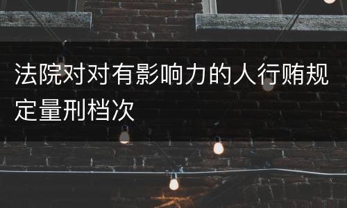 法院对对有影响力的人行贿规定量刑档次