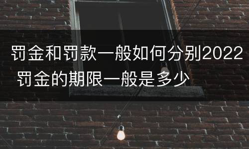 罚金和罚款一般如何分别2022 罚金的期限一般是多少