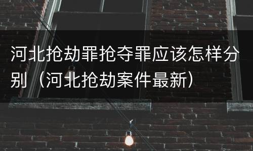 河北抢劫罪抢夺罪应该怎样分别（河北抢劫案件最新）