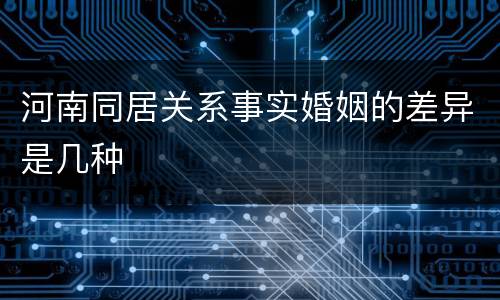 河南同居关系事实婚姻的差异是几种