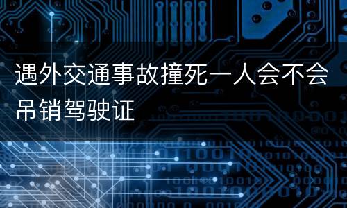 遇外交通事故撞死一人会不会吊销驾驶证