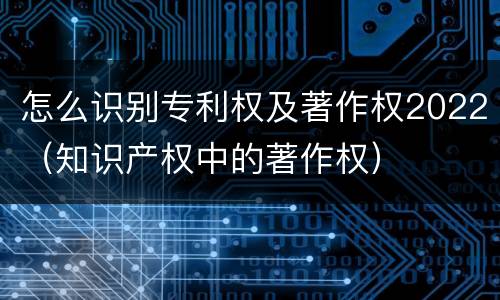 怎么识别专利权及著作权2022（知识产权中的著作权）