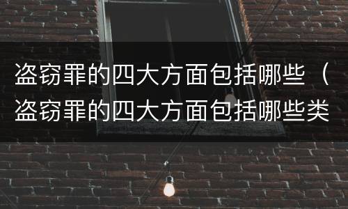 盗窃罪的四大方面包括哪些（盗窃罪的四大方面包括哪些类型）