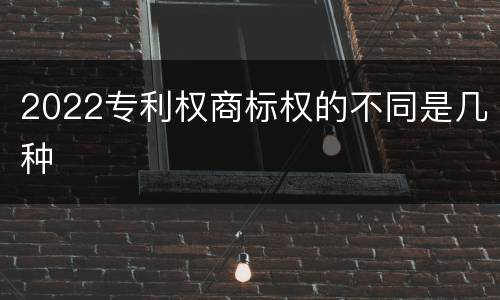 2022专利权商标权的不同是几种