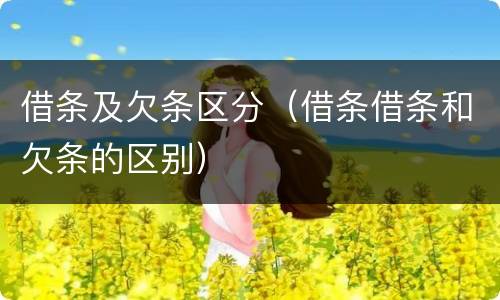 借条及欠条区分（借条借条和欠条的区别）