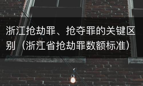 浙江抢劫罪、抢夺罪的关键区别（浙江省抢劫罪数额标准）