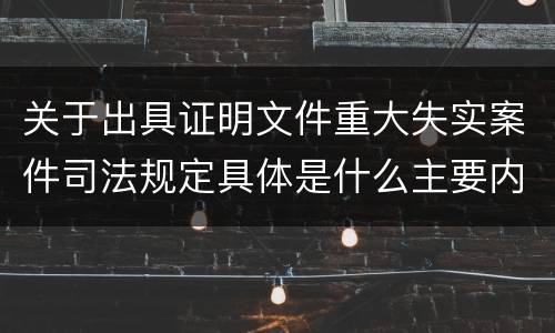 关于出具证明文件重大失实案件司法规定具体是什么主要内容