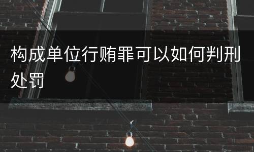 构成单位行贿罪可以如何判刑处罚