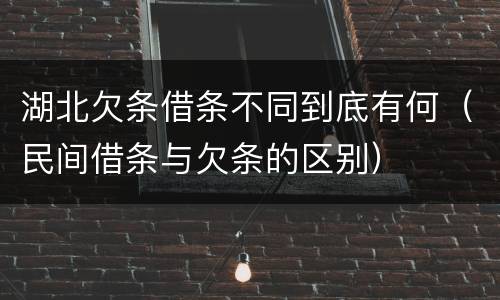 湖北欠条借条不同到底有何（民间借条与欠条的区别）