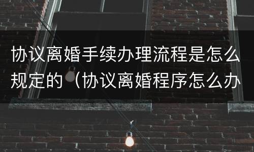 协议离婚手续办理流程是怎么规定的（协议离婚程序怎么办理2021）