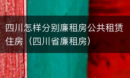 四川怎样分别廉租房公共租赁住房（四川省廉租房）