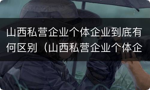山西私营企业个体企业到底有何区别（山西私营企业个体企业到底有何区别和联系）