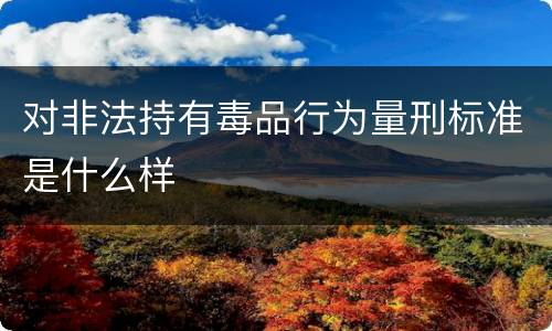 对非法持有毒品行为量刑标准是什么样
