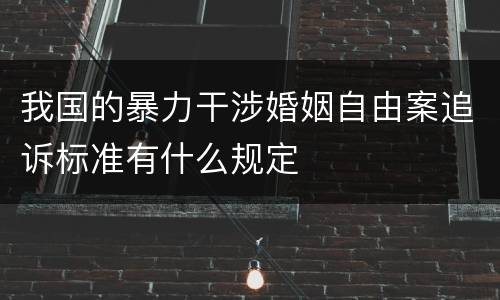 我国的暴力干涉婚姻自由案追诉标准有什么规定