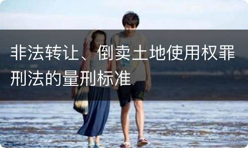 非法转让、倒卖土地使用权罪刑法的量刑标准