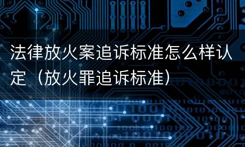 法律放火案追诉标准怎么样认定（放火罪追诉标准）