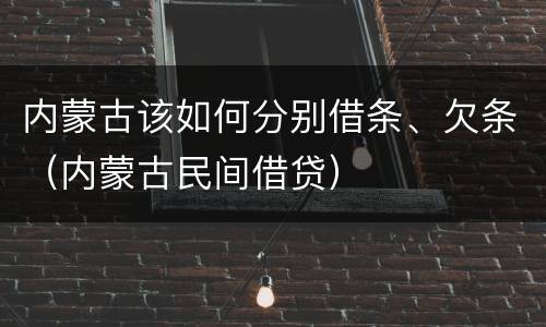 内蒙古该如何分别借条、欠条（内蒙古民间借贷）