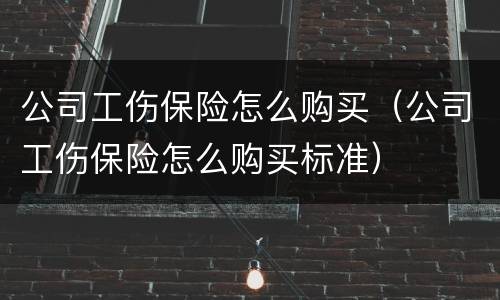 公司工伤保险怎么购买（公司工伤保险怎么购买标准）