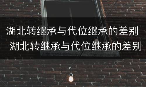 湖北转继承与代位继承的差别 湖北转继承与代位继承的差别有哪些