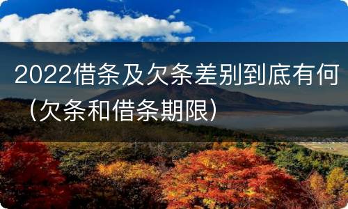 2022借条及欠条差别到底有何（欠条和借条期限）
