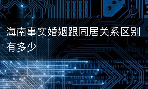 海南事实婚姻跟同居关系区别有多少