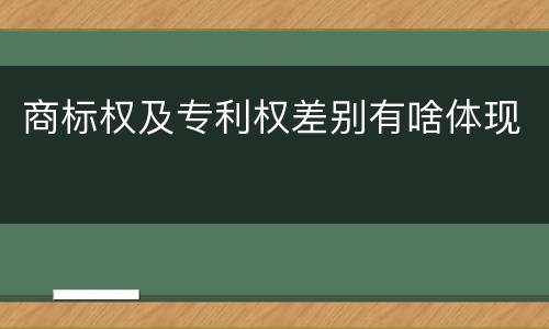 商标权及专利权差别有啥体现