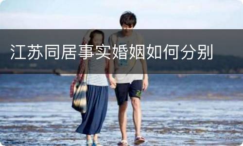 江苏同居事实婚姻如何分别