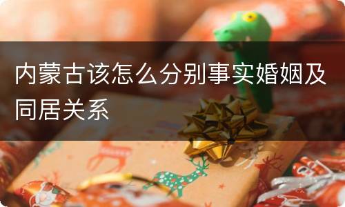 内蒙古该怎么分别事实婚姻及同居关系