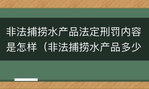 非法捕捞水产品法定刑罚内容是怎样（非法捕捞水产品多少可以判刑）