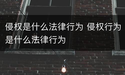 侵权是什么法律行为 侵权行为是什么法律行为